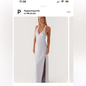 Peppermayo Soft Gray Backless Dress